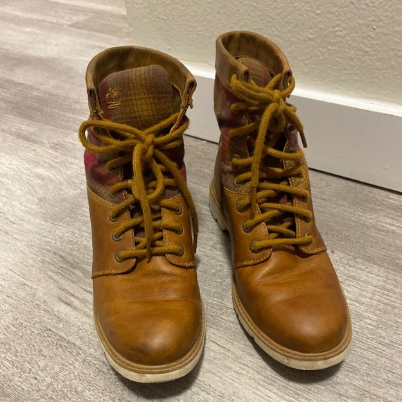 Timberland X Pendleton Size 8.5 Women’s Brown Bramhall Plaid Boots - Picture 4 of 11